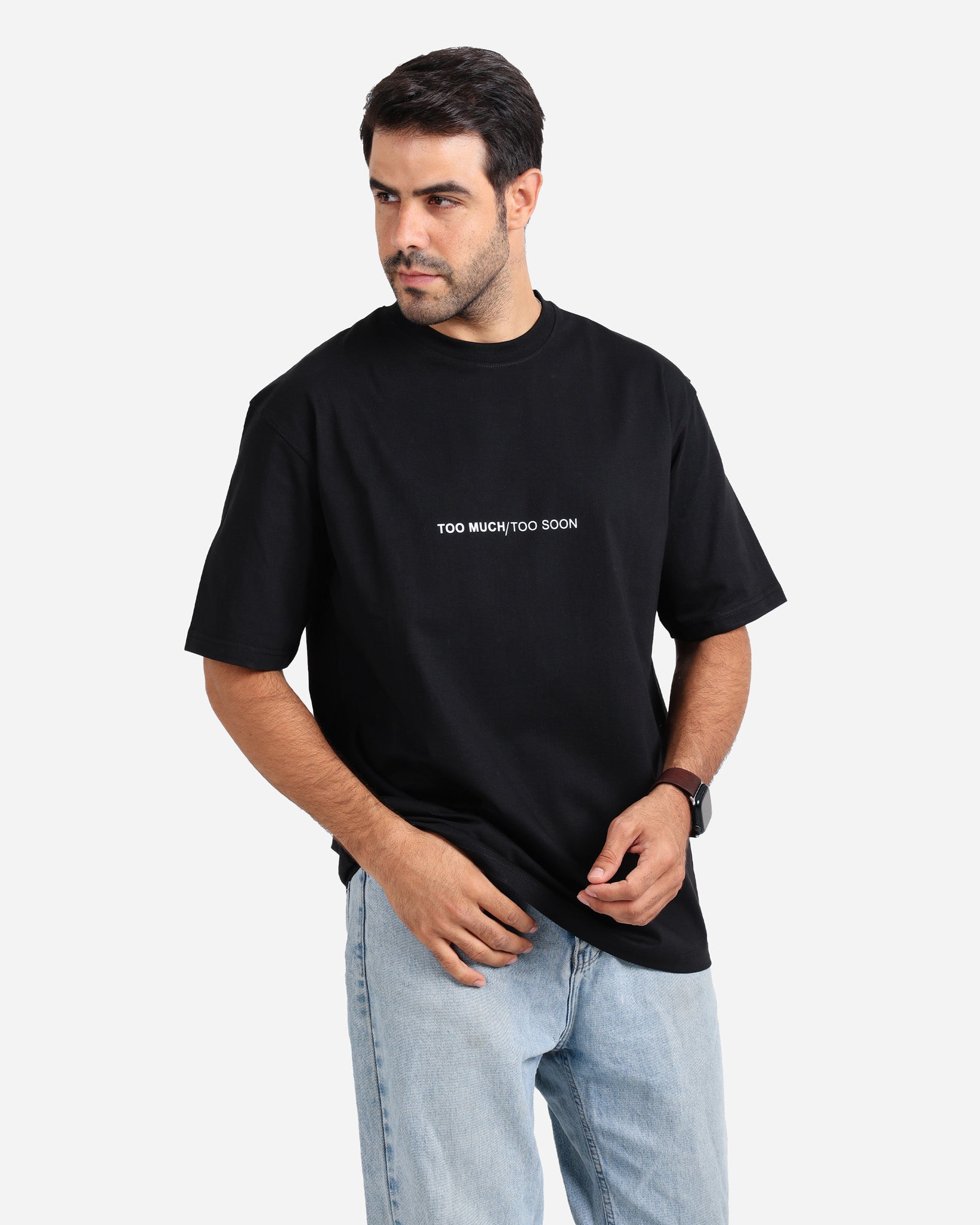 تيشيرت نص كم اوفر سايز too much *too soon