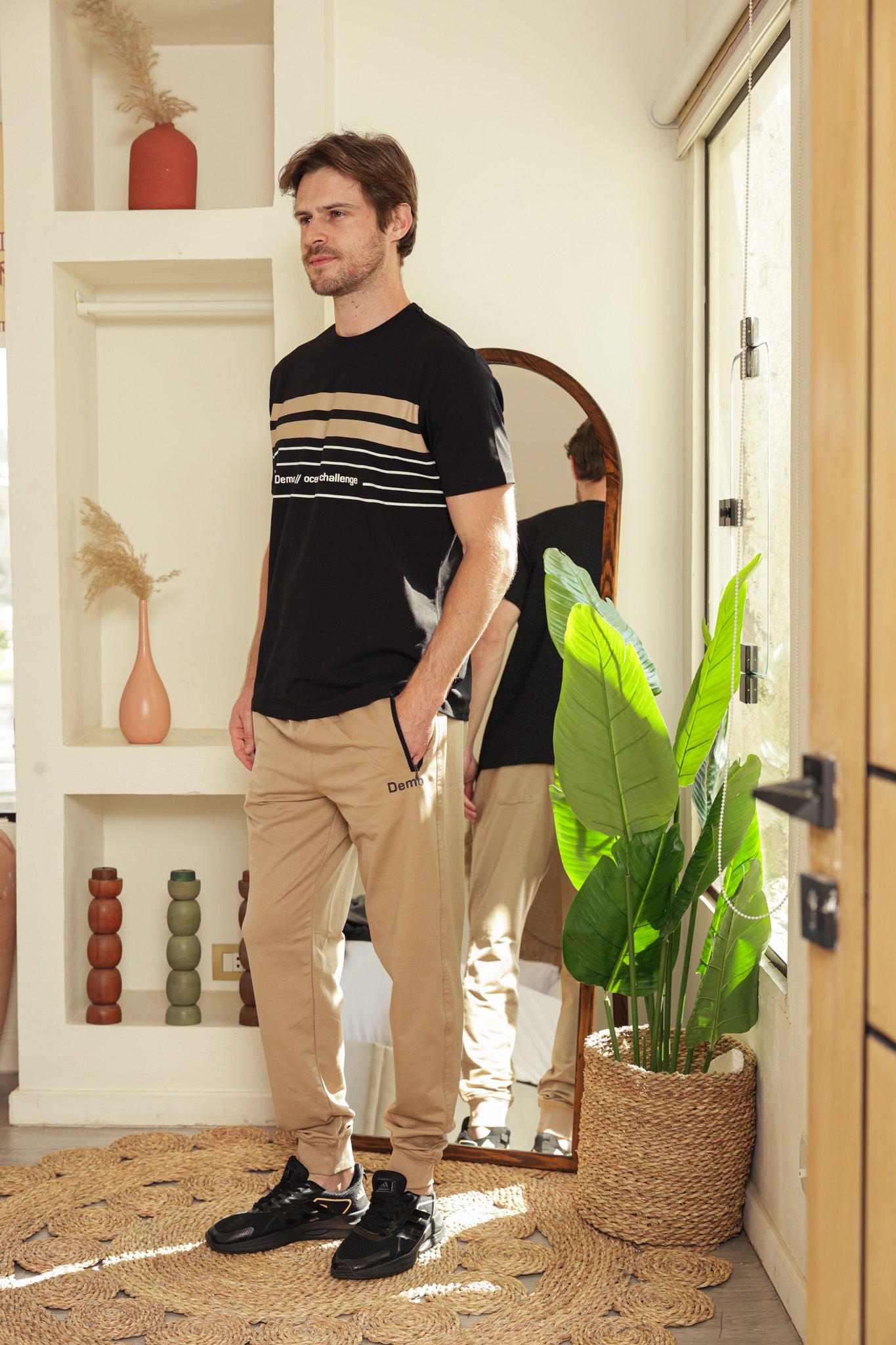 تريننج رجالي راوند بخطوط بالعرض