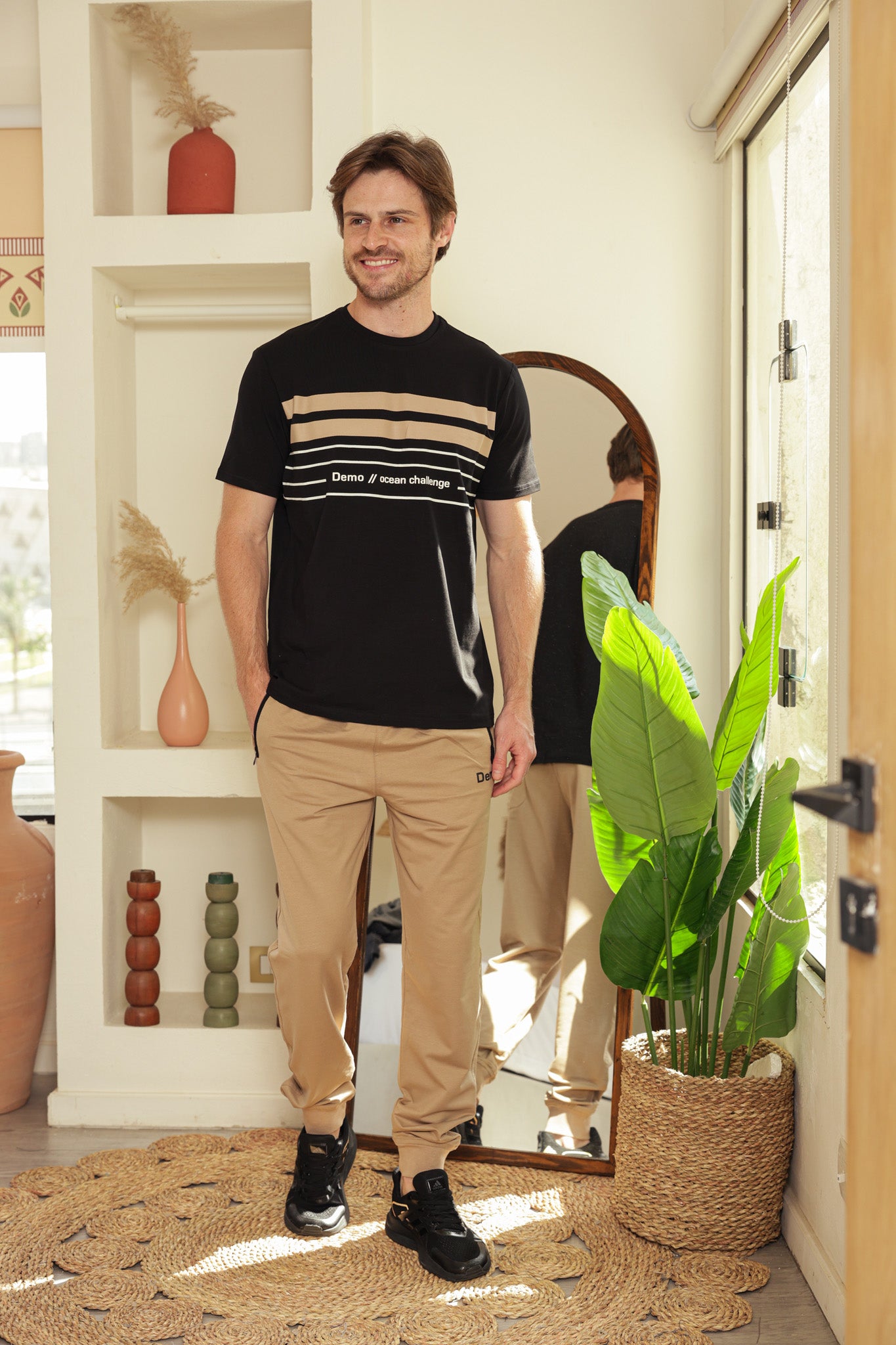 تريننج رجالي راوند بخطوط بالعرض