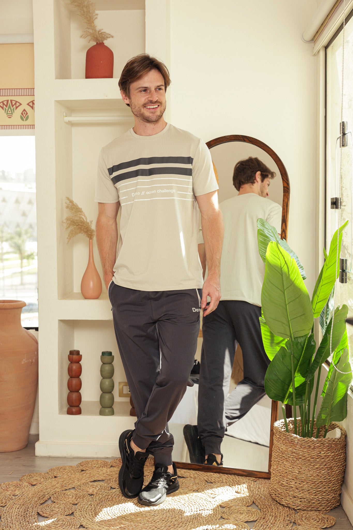 تريننج رجالي راوند بخطوط بالعرض