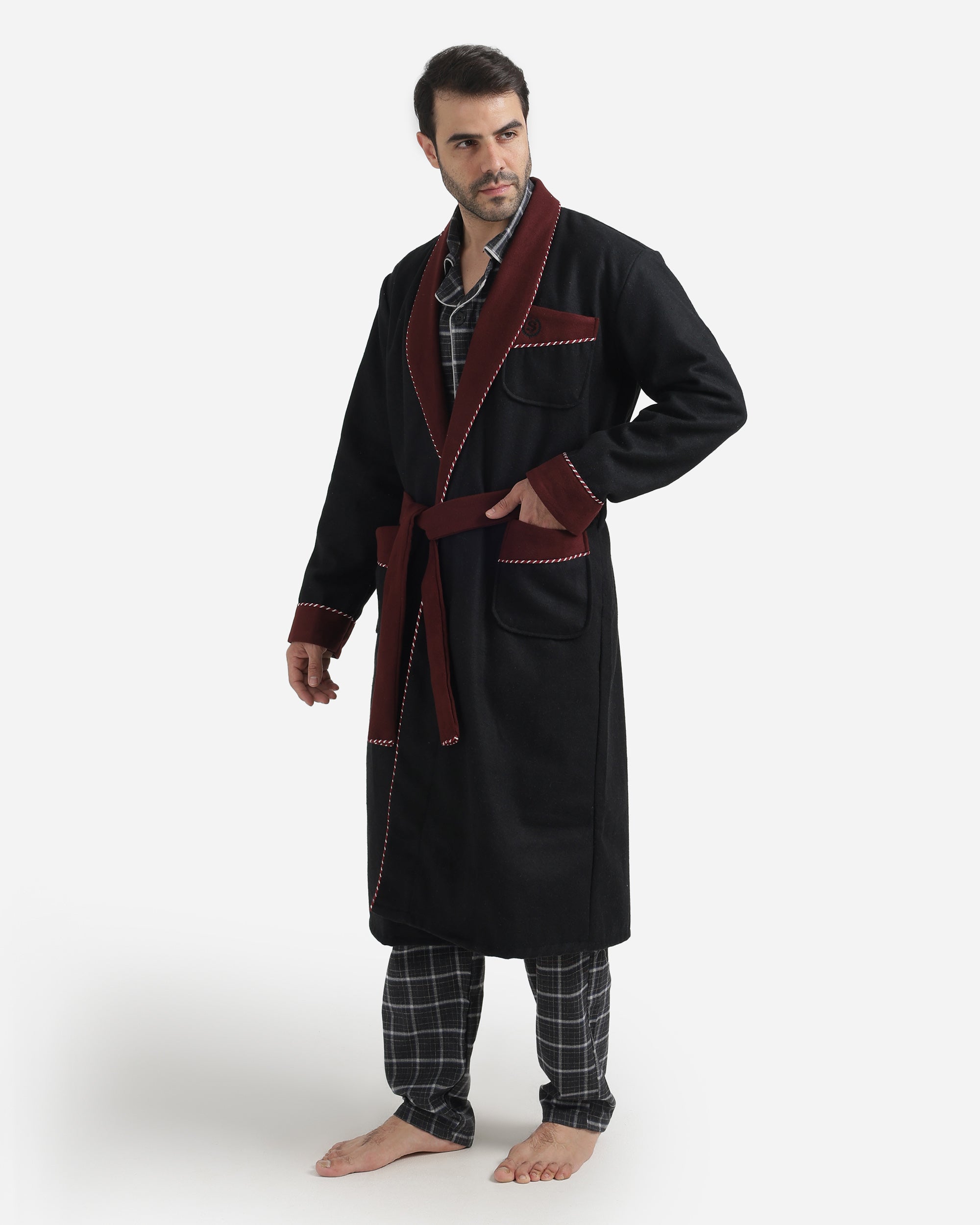 روب رجالي صوف ساده