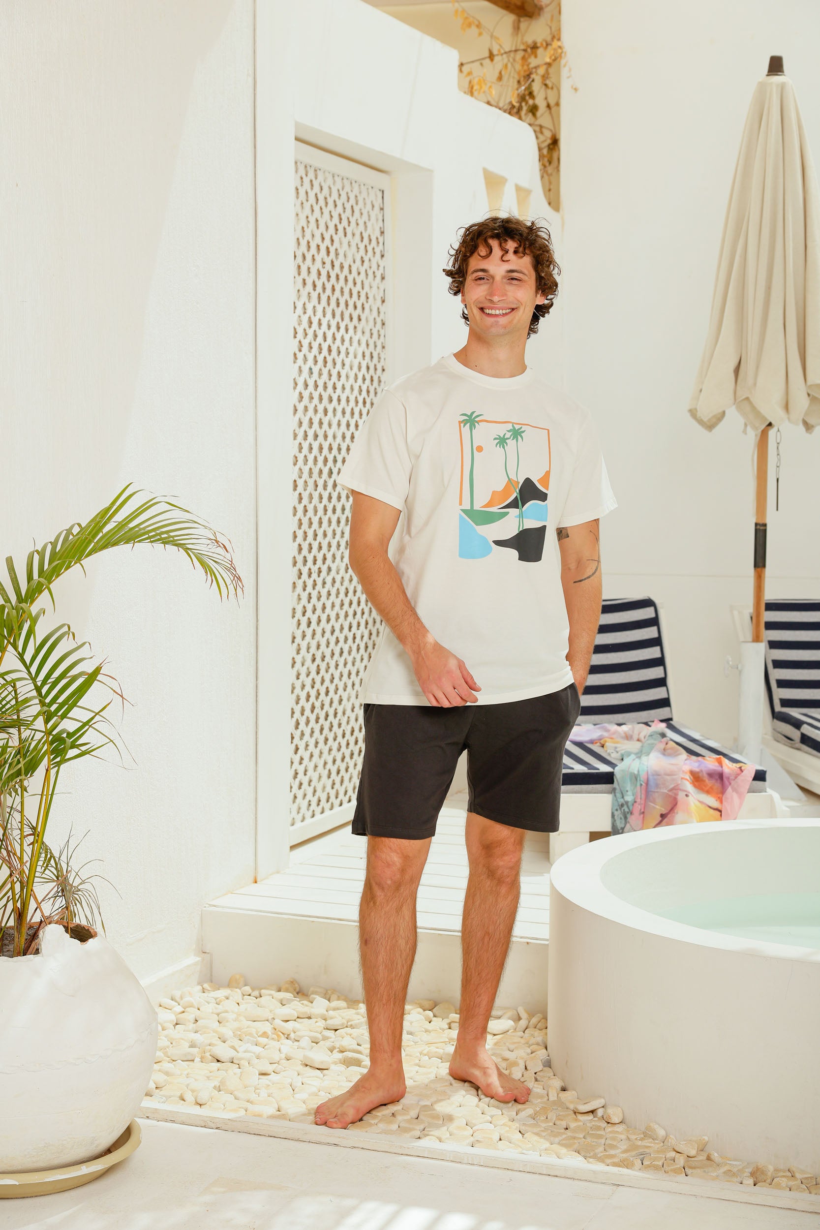 بيجاما نص كم مطبوع نخله شورت