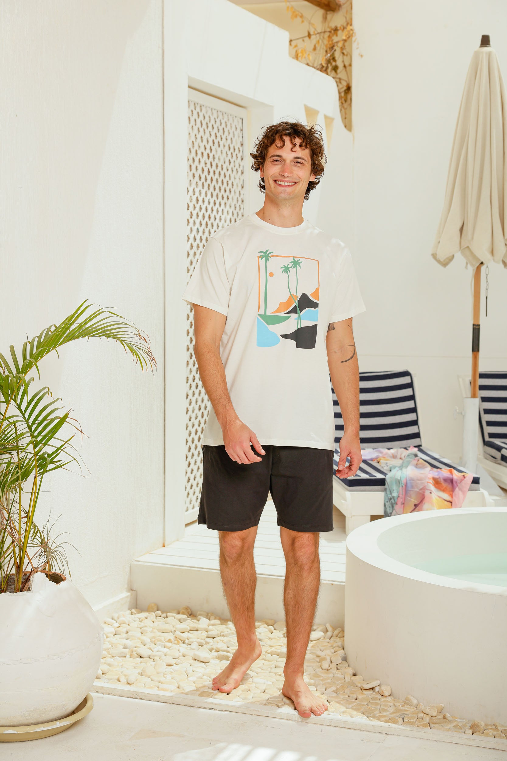 بيجاما نص كم مطبوع نخله شورت