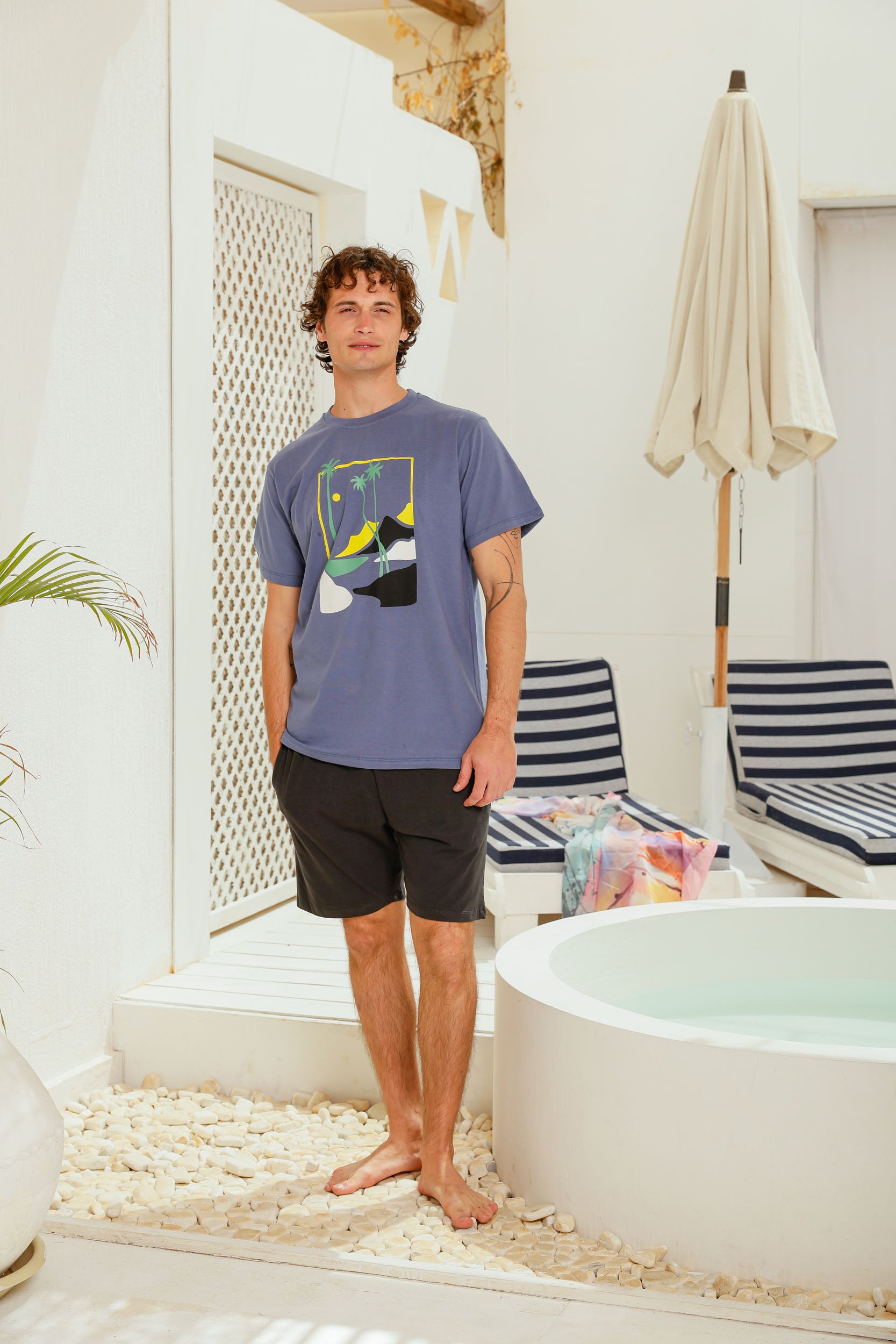 بيجاما نص كم مطبوع نخله شورت