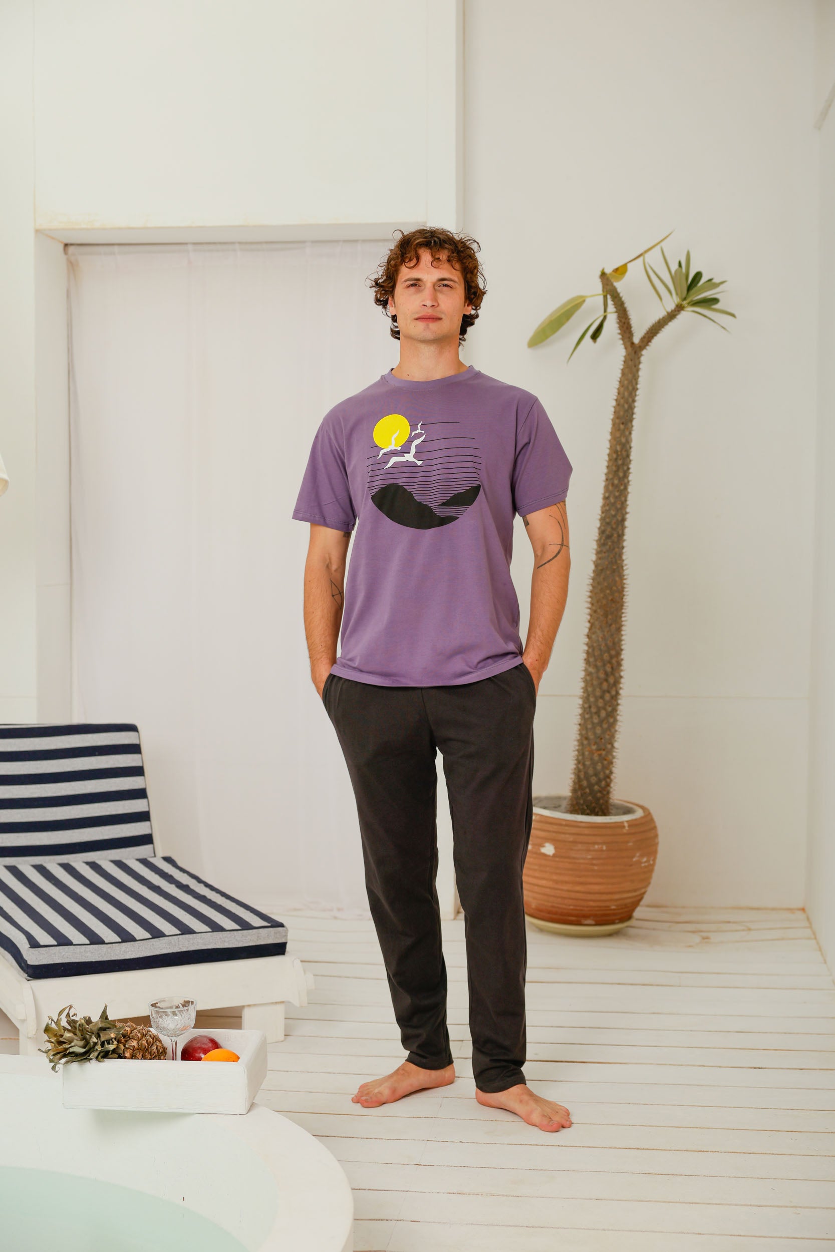 بيجاما نص كم بنطلون طباعه شمس