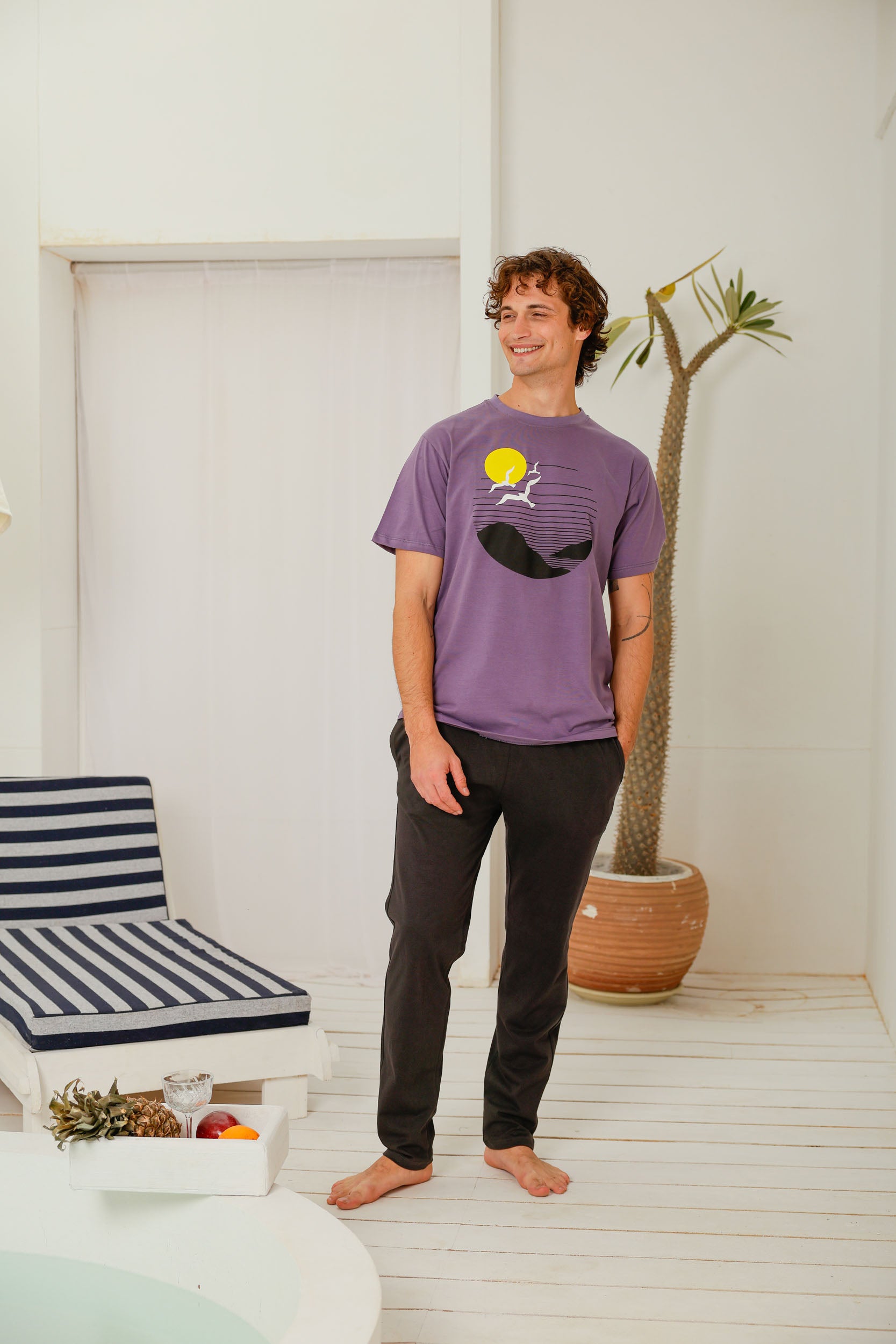 بيجاما نص كم بنطلون طباعه شمس