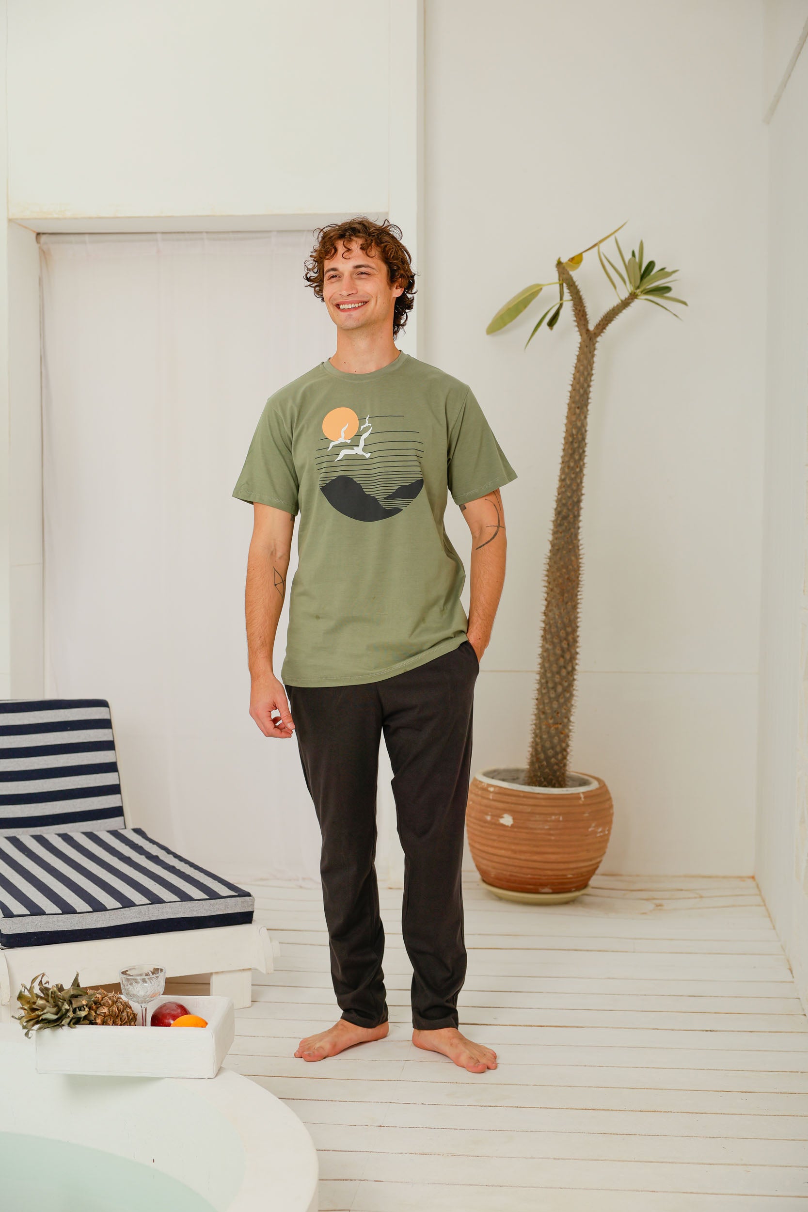 بيجاما نص كم بنطلون طباعه شمس