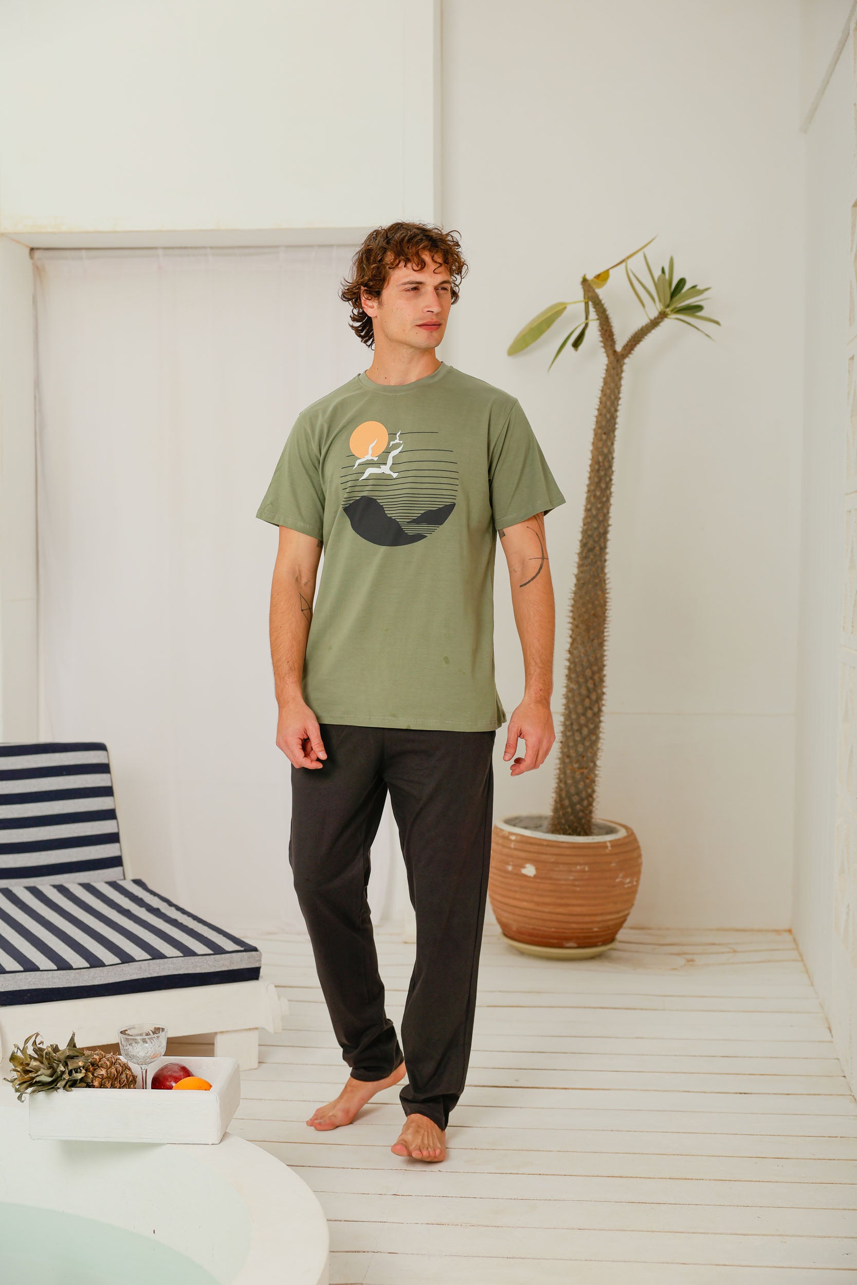 بيجاما نص كم بنطلون طباعه شمس