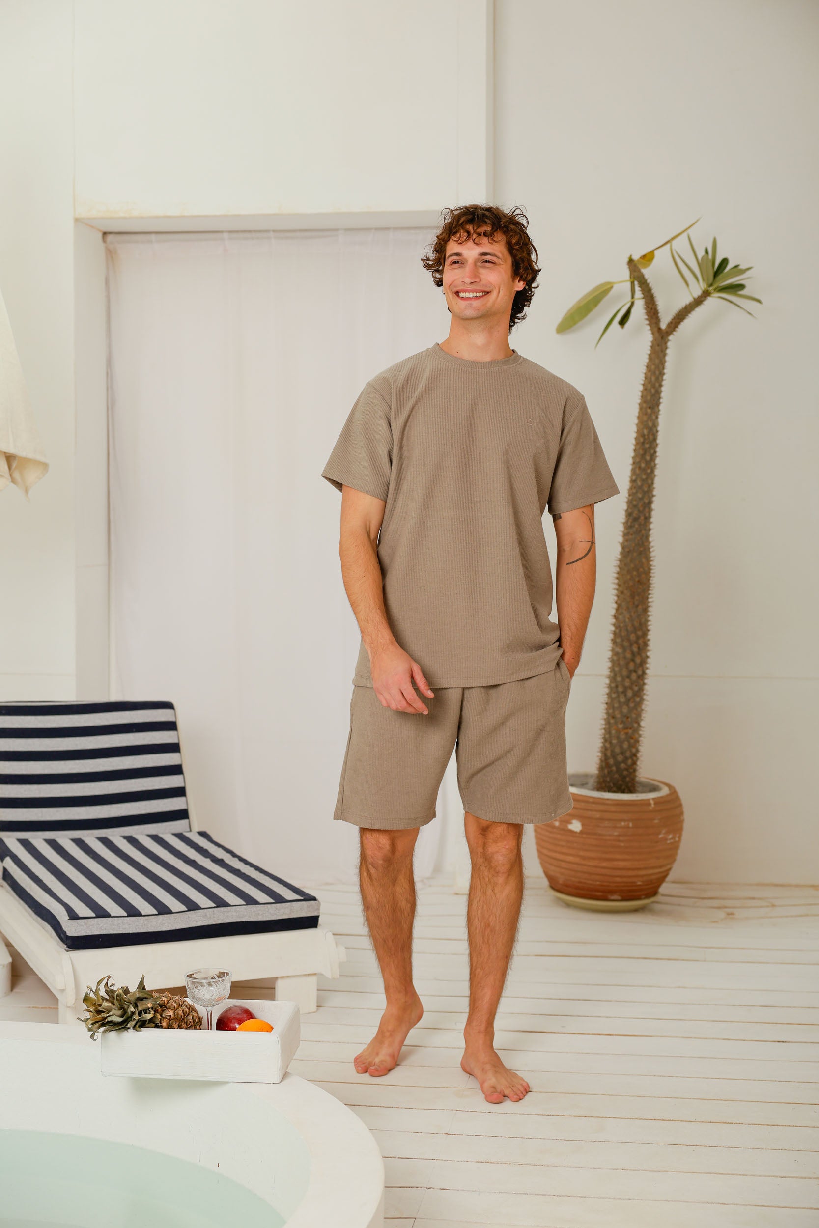 تريننج نص كم ساده مضلع شورت