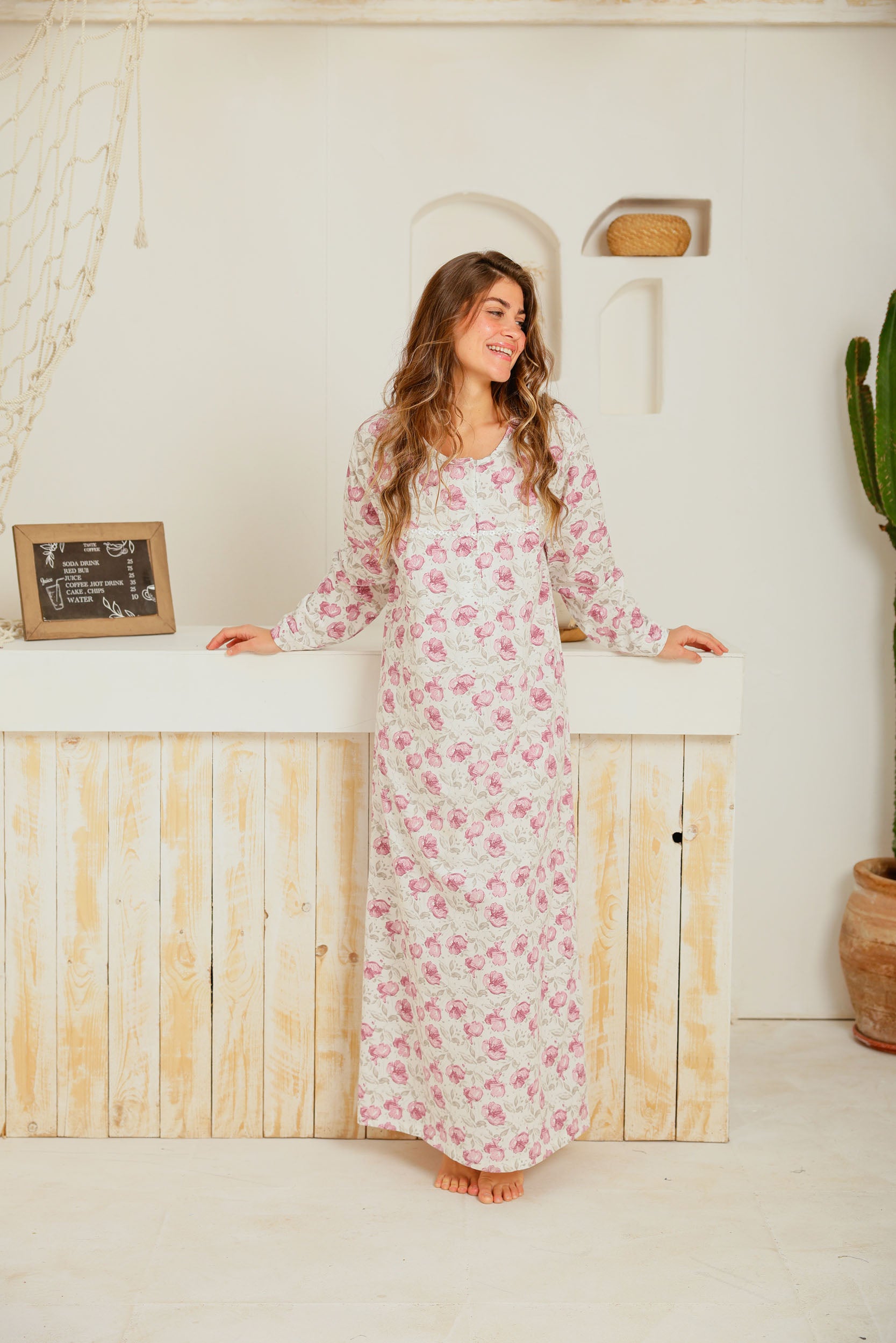 قميص سفره بكم مطبوع ورده