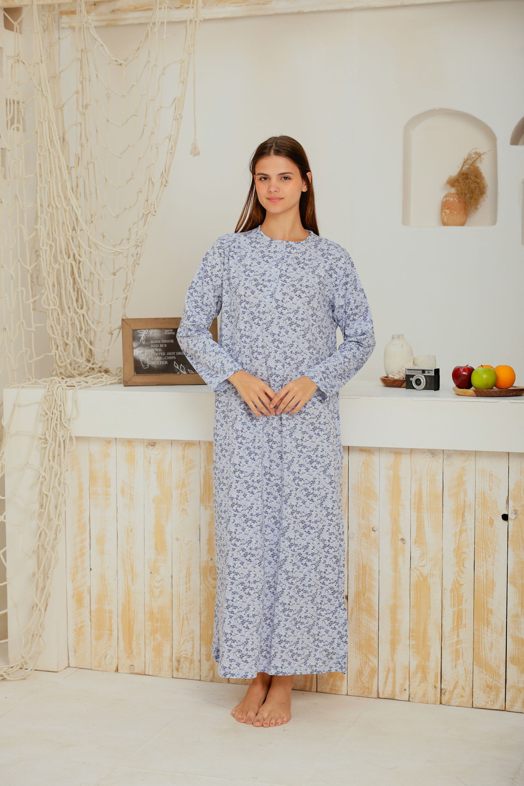 قميص حريمي بكم مطبوع ورده