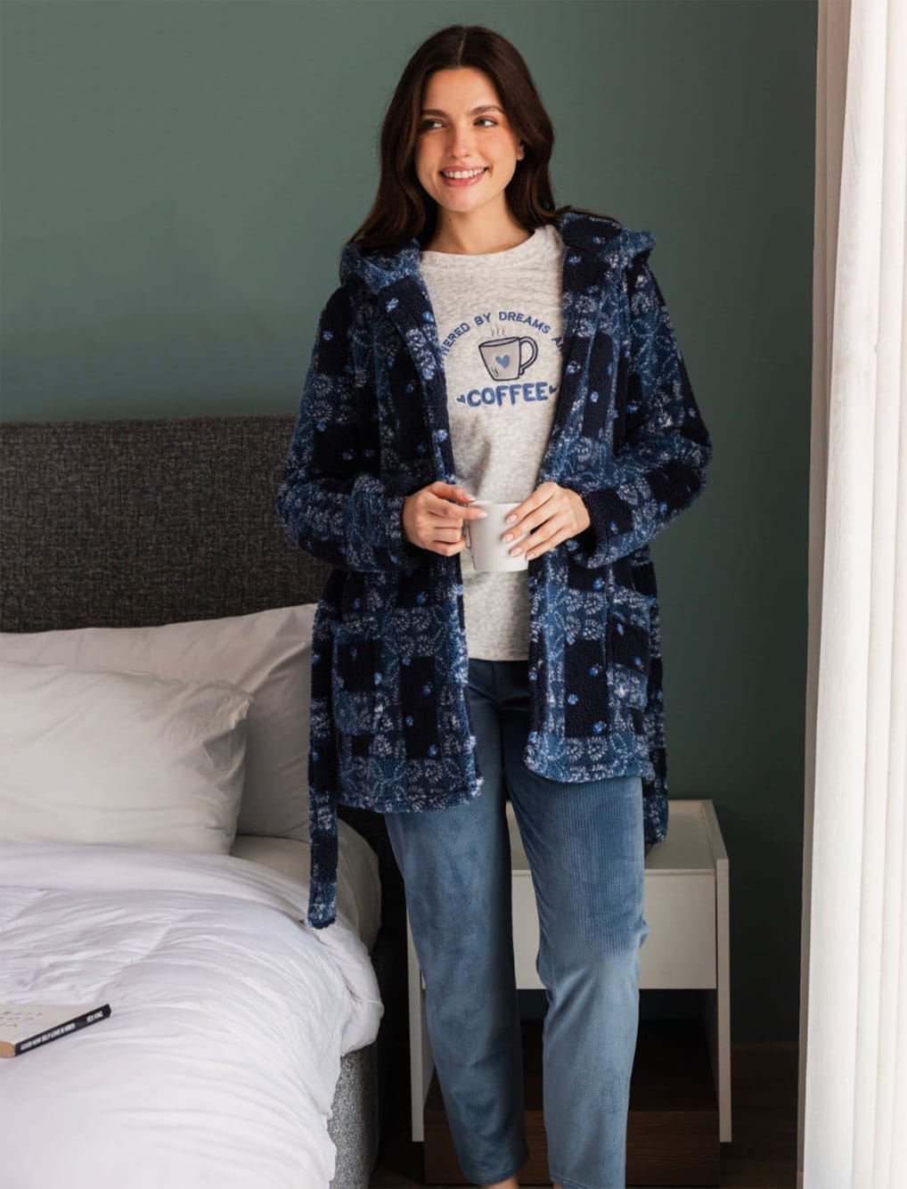 بيجاما حريمي 3 قطع coffee