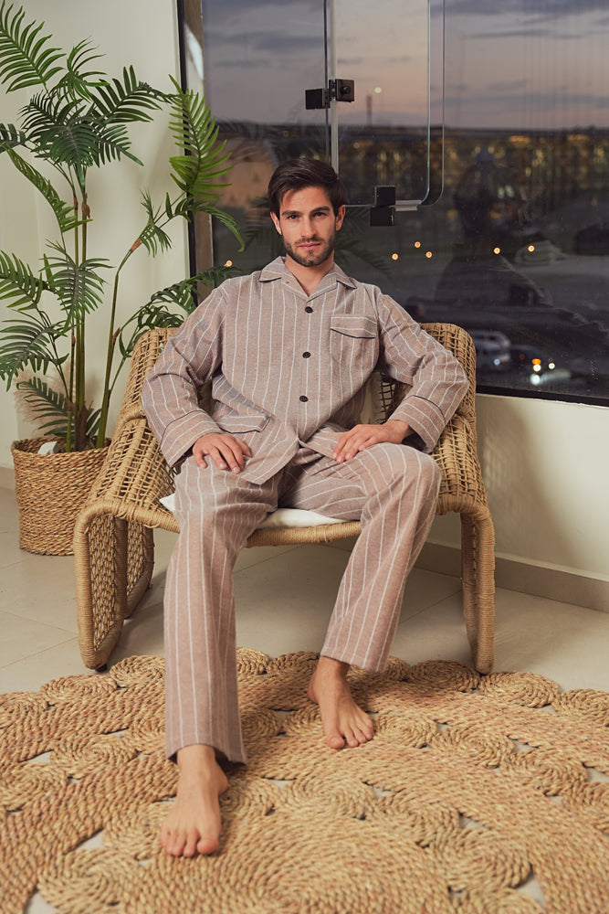 بيجاما كلاسيك كاستور خط رفيع