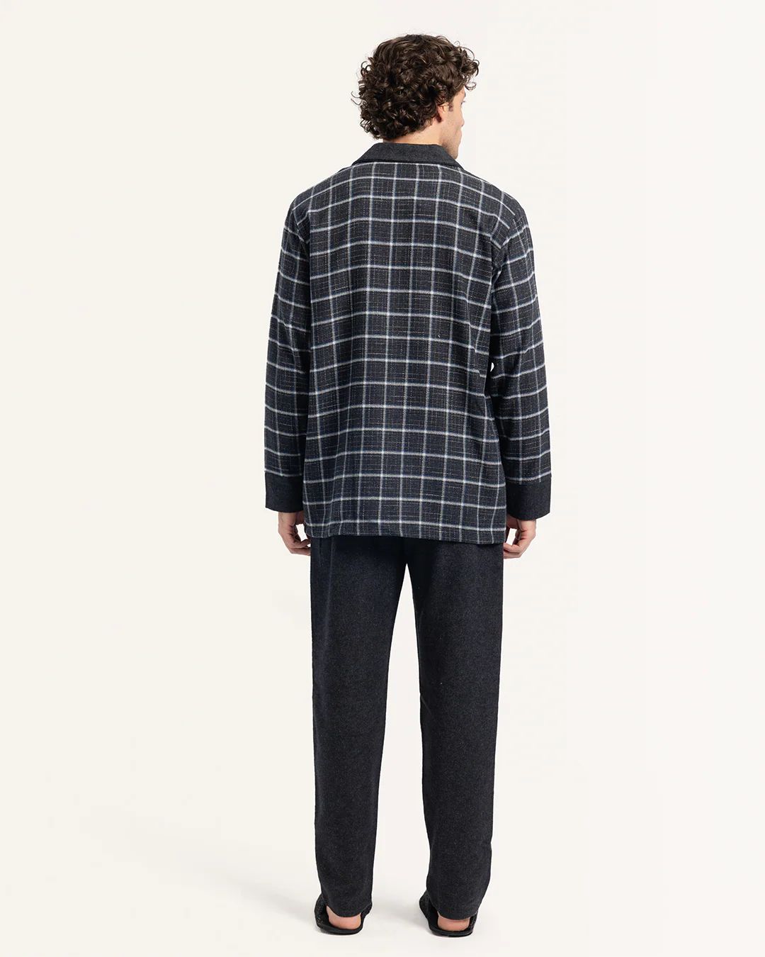 بيجاما كلاسيك كاروه بنطلون ساده